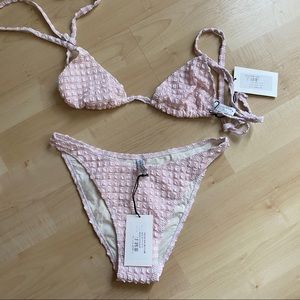 Solid & striped Charlotte pink gingham bikini